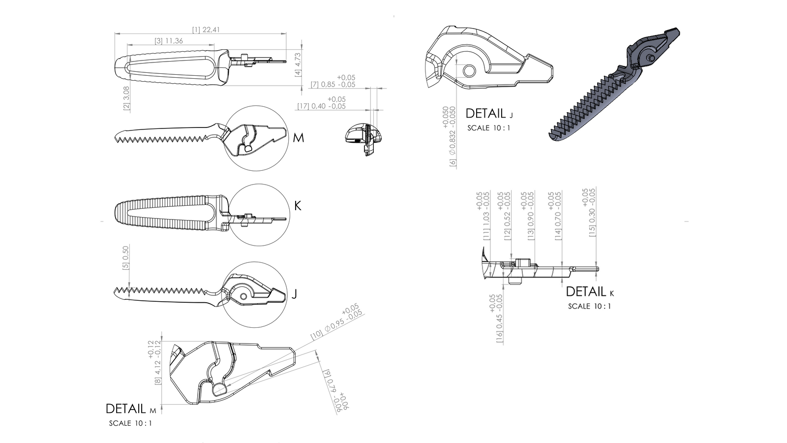 Engineering CAD design drawings for metal and ceramic injection molding